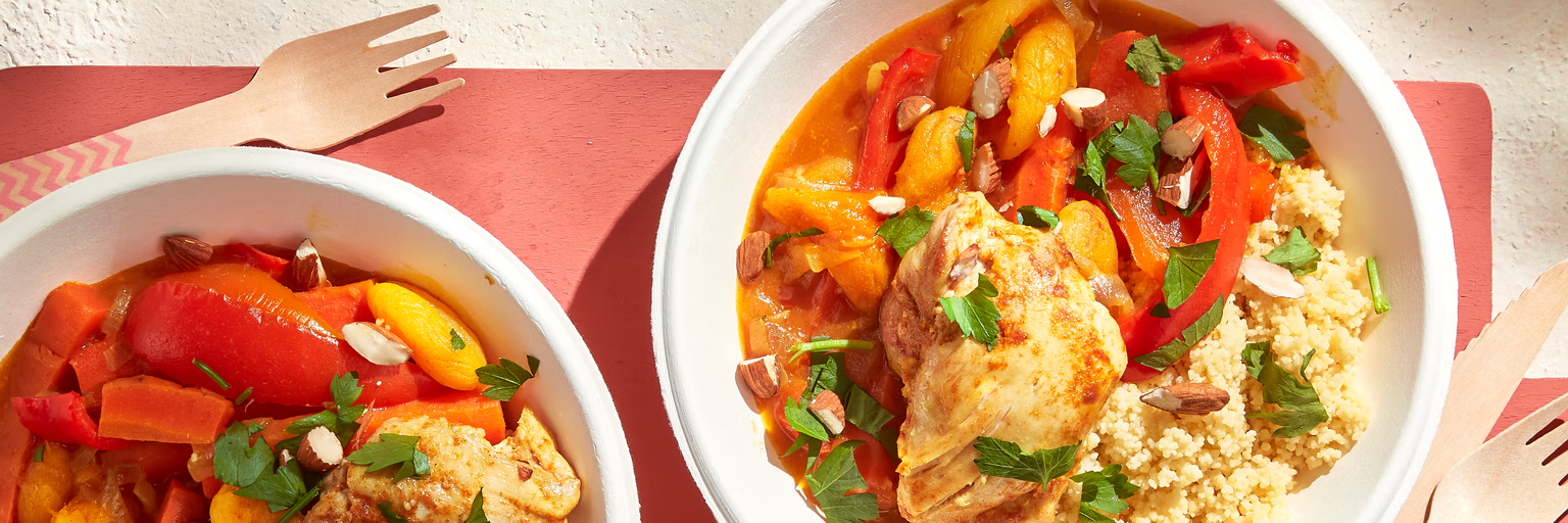 Kiptajine met abrikoos en amandel